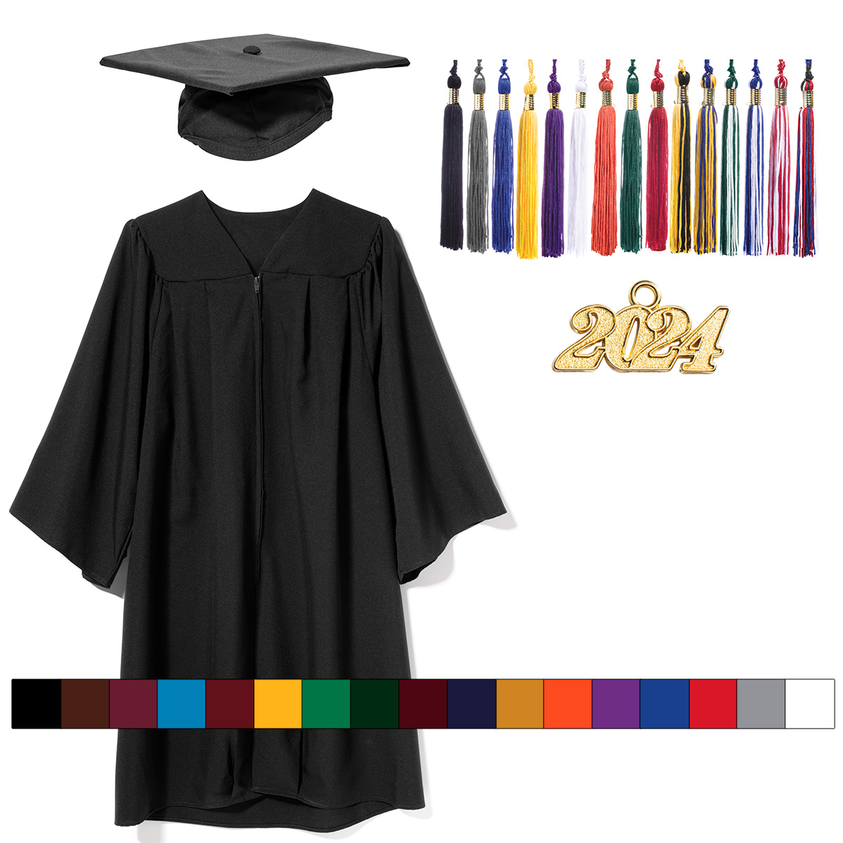 Adult Graduation Cap Gown Tassel Matte Graduation Authority